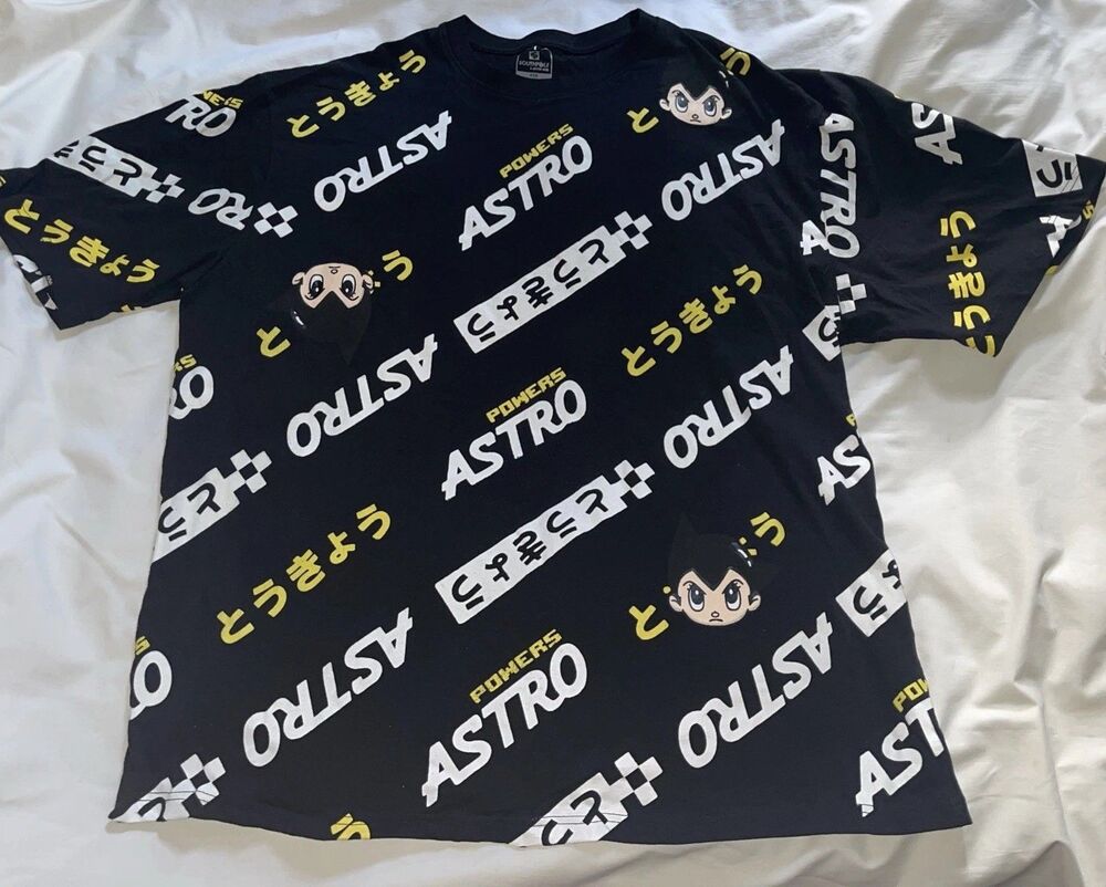 ASTRO BOY X SOUTH POLE TOKYO SIZE 4XB Black White SHIRT ANIME 60s CARTOON JAPAN